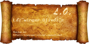 Lőwinger Olivér névjegykártya