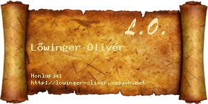 Lőwinger Olivér névjegykártya